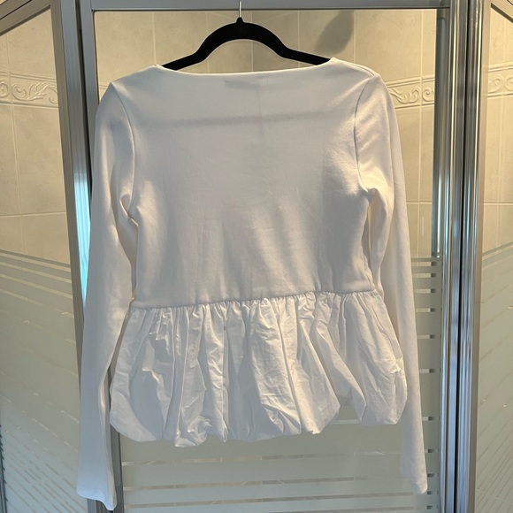 Zara Combined Peplum T-Shirt White, Large, NWT - Picture 10 of 11